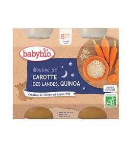 BABYBIO MRKVOVÉ MOULINÉ S QUINOA 2X200 G - MASO/ZELENINA - KRMENÍ