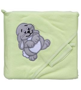 SCARLETT FROTÉ RUČNÍK S KAPUCÍ ZAJÍC ZELENÁ - OSUŠKY A DĚTSKÉ ŽUPANY - KOUPÁNÍ A ZDRAVÍ