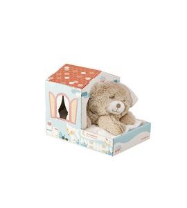 INTERBABY DEKA HVĚZDA S MEDVÍDKEM V DOMEČKU - KRÉMOVÁ - DĚTSKÉ DEKY PRO MIMINKA - SPINKÁNÍ