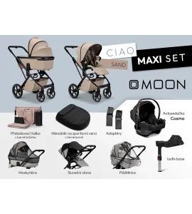 MOON CIAO MAXI SET - SAND - KOMBINACE S PŘÍSLUŠENSTVÍM - KOČÁRKY A PŘÍSLUŠENSTVÍ