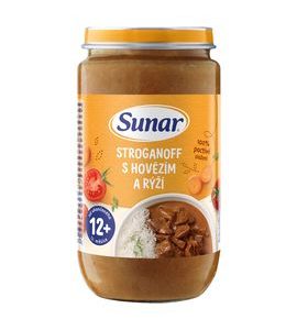 SUNAR PŘÍKRM STROGANOFF S HOVĚZÍM A RÝŽÍ 12M+ 235G - MASO/ZELENINA - KRMENÍ