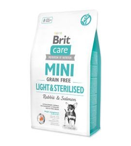 BRIT CARE MINI GRAIN FREE LIGHT & STERILISED 2KG - GRANULE PRO PSY - CHOVATELSKÉ POTŘEBY MALVÍKZOO