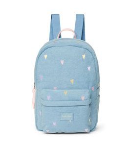 STUDIO NOOS DENIM MIDI BACKPACK - BATŮŽEK | HEARTS LIGHT BLUE HEARTS - BATOHY A TAŠKY - PRO DĚTI