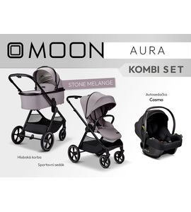 MOON AURA - KOMBI STONE MELANGE - TROJKOMBINACE - KOČÁRKY A PŘÍSLUŠENSTVÍ