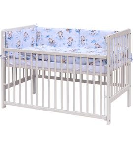 SCARLETT DĚTSKÁ POSTÝLKA S KOMPLETNÍ VÝBAVOU SCARLETT 120X60CM FIKI MODRÁ - DŘEVĚNÉ POSTÝLKY - SPINKÁNÍ