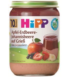 HIPP BIO KRUPIČKA S JABLKY, JAHODAMI A ČERNÝM RYBÍZEM 190G - KAŠE - KRMENÍ