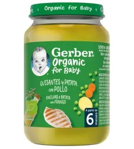 GERBER ORGANIC DĚTSKÝ PŘÍKRM HRÁŠEK S BRAMBORAMI A KUŘECÍM MASEM 190G - MASO/ZELENINA - KRMENÍ