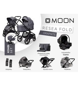 MOON RESEA FOLD KOMBI SET - GRAPHITE - KOMBINACE S PŘÍSLUŠENSTVÍM - KOČÁRKY A PŘÍSLUŠENSTVÍ