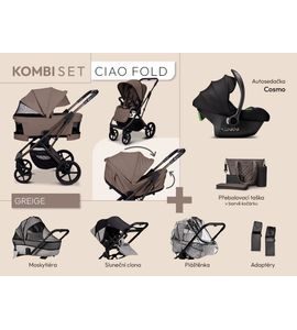 MOON CIAO FOLD KOMBI SET - GREIGE - TROJKOMBINACE - KOČÁRKY A PŘÍSLUŠENSTVÍ