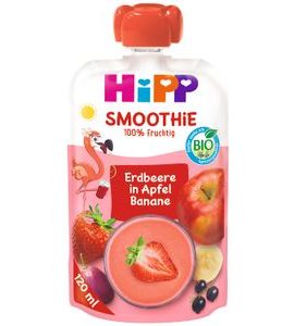 HIPP BIO SMOOTHIE JABLKO-BANÁN-ČERVENÉ OVOCE - EXPIRACE 28.7.2026 - KAPSIČKY - KRMENÍ