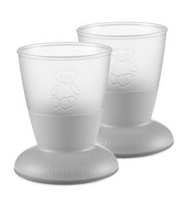 BABYBJORN HRNEČKY PRO NEJMENŠÍ 2KS PUDROVĚ ŠEDÉ - DĚTSKÉ HRNEČKY - KRMENÍ