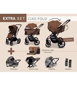 MOON CIAO FOLD EXTRA SET - COGNAC - DVOJKOMBINACE - KOČÁRKY A PŘÍSLUŠENSTVÍ