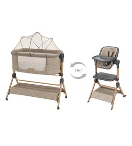 KIKKABOO POSTÝLKA A ŽIDLIČKA 2V1 SLEAT ME BEIGE - K RODIČOVSKÉ POSTELI - SPINKÁNÍ