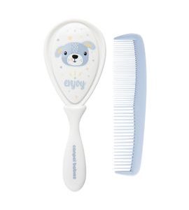CANPOL BABIES HŘEBEN A KARTÁČ CUTE ANIMALS MODRÝ - HŘEBÍNKY A KARTÁČKY - KOUPÁNÍ A ZDRAVÍ