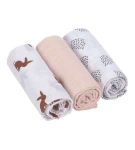 LÄSSIG SWADDLE BURP BLANKET 60X60 LITTLE FOREST RABBIT - LÁTKOVÉ PLENY SKLÁDANÉ - PŘEBALOVÁNÍ