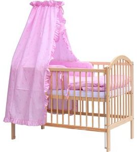 SCARLETT POSTÝLKA 120X60CM S KOMPLETNÍ VÝBAVOU SCARLETT MÉĎA RŮŽOVÁ - DŘEVĚNÉ POSTÝLKY - SPINKÁNÍ