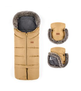 PETITE&MARS SET ZIMNÍ FUSAK ARCTIC 4V1 + RUKAVICE NA KOČÁREK FURRY ELEGANT CARAMEL - FUSAKY DO KOČÁRKU - KOČÁRKY A PŘÍSLUŠENSTVÍ