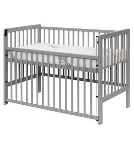 SCARLETT DĚTSKÁ POSTÝLKA - SCARLETT DOMINIK (BOROVICE), STAHOVACÍ BOČNICE - 120 X 60 CM - ŠEDÁ - DŘEVĚNÉ POSTÝLKY - SPINKÁNÍ