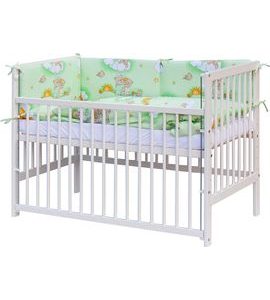 SCARLETT DĚTSKÁ POSTÝLKA S KOMPLETNÍ VÝBAVOU SCARLETT 120 X 60 CM - MRÁČEK - ZELENÁ - DŘEVĚNÉ POSTÝLKY - SPINKÁNÍ