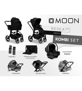 MOON RESEA 2.0 KOMBI SET - ONYX - KOMBINACE S PŘÍSLUŠENSTVÍM - KOČÁRKY A PŘÍSLUŠENSTVÍ