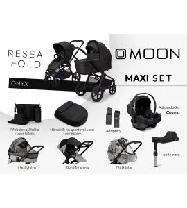 MOON RESEA FOLD MAXI SET - ONYX - KOMBINACE S PŘÍSLUŠENSTVÍM - KOČÁRKY A PŘÍSLUŠENSTVÍ