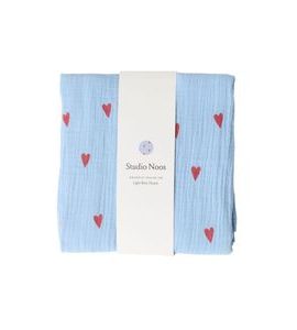 STUDIO NOOS SWADDLE ZAVINOVAČKA PRINT LARGE LIGHT BLUE HEARTS - ZAVINOVACÍ PLENY / OSUŠKY VELKÉ - PŘEBALOVÁNÍ