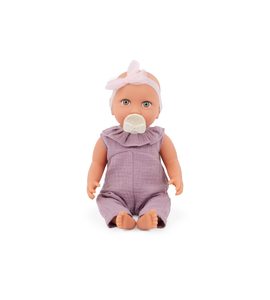 LULLA BABY PANENKA 35 CM V OVERALU S ČELENKOU LILA - PANENKY - PRO DĚTI