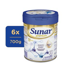 SUNAR 6X PREMIUM 3 MLÉKO BATOLECÍ 700G - KOJENECKÁ MLÉKA - KRMENÍ