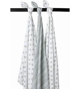 MEYCO PLENY 3-BALENÍ BLOCK STRIPE FOREST GREEN - ZAVINOVACÍ PLENY / OSUŠKY VELKÉ - PŘEBALOVÁNÍ