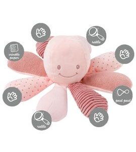 NATTOU HRAČKA CHOBOTNIČKA EDUKAČNÍ 8 AKTIVIT LAPIDOU PINK - AKTIVNÍ HRAČKY - PRO DĚTI