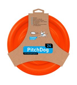 PITCHDOG LÉTAJÍCÍ DISK PRO PSY ORANŽOVÝ 24CM - APORTOVACÍ HRAČKY PRO PSY - CHOVATELSKÉ POTŘEBY MALVÍKZOO