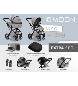 MOON CIAO EXTRA SET - GHOST - KOMBINACE S PŘÍSLUŠENSTVÍM - KOČÁRKY A PŘÍSLUŠENSTVÍ