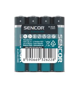 SENCOR ALKALICKÉ BATERIE AAA 4 KS - BATERIE - PRO DĚTI