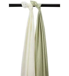 MEYCO MUŠELÍNOVÉ PLENY 2-BALENÍ NATURAL/SOFT OLIVE - LÁTKOVÉ PLENY ALL IN ONE - PŘEBALOVÁNÍ