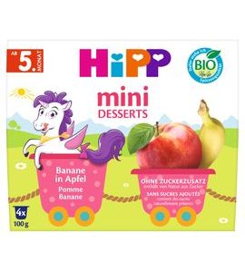 HIPP BIO JABLKA S BANÁNY 4X100 G - OVOCE/DEZERTY - KRMENÍ