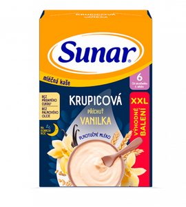 SUNAR MLÉČNÁ KAŠE KRUPICOVÁ PŘÍCHUŤ VANILKA NA DOBROU NOC 340G - KAŠE - KRMENÍ