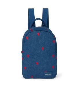 STUDIO NOOS STUDIO NOOS - DENIM MINI BACKPACK - BATŮŽEK | DARK BLUE RED HEARTS - BATOHY A TAŠKY - PRO DĚTI