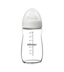 MININOR SKLENĚNÁ KOJENECKÁ LAHEV 240ML 3M - KOJENECKÉ LAHVE - KRMENÍ