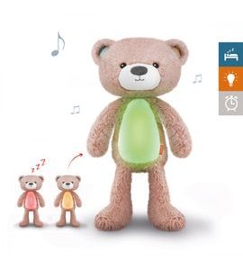 ZAZU MEDVÍDEK BRODY RŮŽOVÝ SLEEPTRAINER S MELODIEMI A NOČNÍM SVĚTLEM - TRÉNINKOVÉ BUDÍKY - SPINKÁNÍ