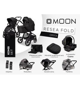 MOON RESEA FOLD KOMBI SET - ONYX - KOMBINACE S PŘÍSLUŠENSTVÍM - KOČÁRKY A PŘÍSLUŠENSTVÍ