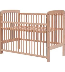 SCARLETT DĚTSKÁ POSTÝLKA SE STAHOVACÍM BOKEM MÍŠA (BUK) PŘÍRODNÍ 120X60CM - DŘEVĚNÉ POSTÝLKY - SPINKÁNÍ