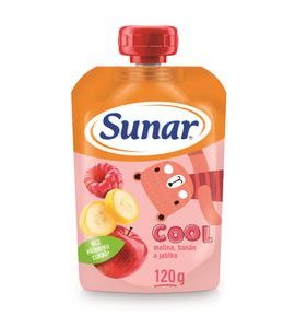 SUNAR COOL OVOCE MALINA, BANÁN, JABLKO 120G - KAPSIČKY - KRMENÍ