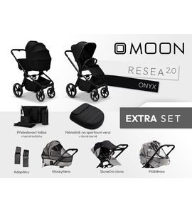 MOON RESEA 2.0 EXTRA SET - ONYX - DVOJKOMBINACE - KOČÁRKY A PŘÍSLUŠENSTVÍ