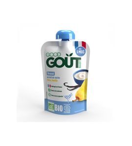 GOOD GOUT BIO VANILKOVÝ DEZERT S HRUŠKOU 90 G - EXPIRACE 10.10.2026 - KAPSIČKY - KRMENÍ