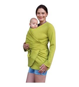 Jožánek BIO bavlněný zavinovací kabátek pro těhotné a nosící ženy Blanka limetkový