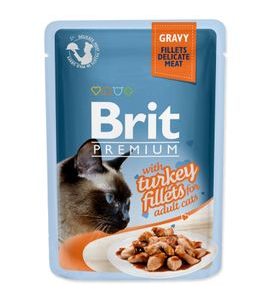 BRIT PREMIUM CAT DELICATE FILLETS IN GRAVY WITH TURKEY 85G - KAPSIČKY PRO KOČKY - CHOVATELSKÉ POTŘEBY MALVÍKZOO