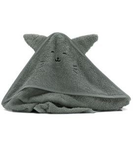 FILLIKID OSUŠKA S KAPUCÍ ANIMAL CAT GREEN 75X75CM - OSUŠKY A DĚTSKÉ ŽUPANY - KOUPÁNÍ A ZDRAVÍ