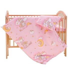 SCARLETT DĚTSKÉ POVLEČENÍ 2-DÍLNÉ MRÁČEK RŮŽOVÉ 90X120CM - POVLEČENÍ DO POSTÝLKY - SPINKÁNÍ