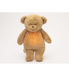 MOONIE USÍNÁČEK MEDVĚD 2.0 ORGANIC CAPPUCCINO - USÍNÁČCI ŠUMÍCÍ / S TLUKOTEM - PRO DĚTI