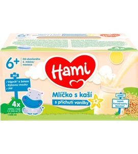 HAMI MLÍČKO S KAŠÍ S PŘÍCHUTÍ VANILKY 4X250ML - KOJENECKÁ MLÉKA - KRMENÍ